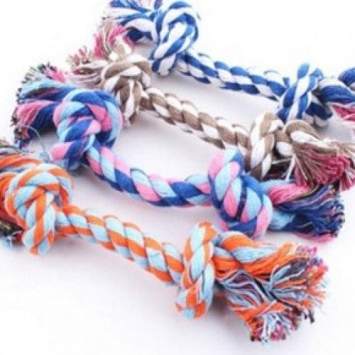 Puppy Dog Pet Toy Cotton Braided Bone Rope Double knot