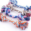 Puppy Dog Pet Toy Cotton Braided Bone Rope Double knot