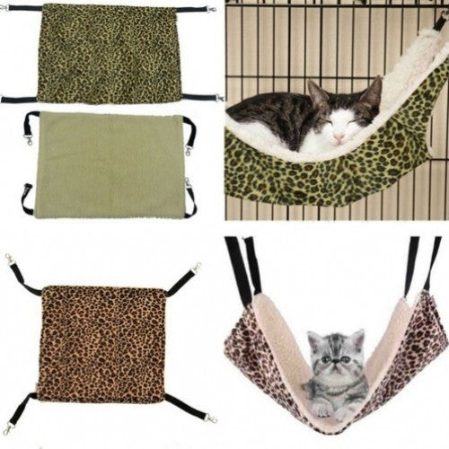 Warm Pet Cat Bed Sleepy Pad Leopard Design