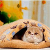 Half Covered Plush Warm Pet Cat Dog Bed House