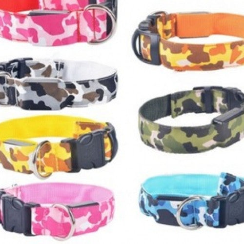 Release lights nylon collars pet adjustable safety leads